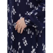 Темно-синя домашній сукня Juliet deluxe з абстрактним візерунком 33342-В